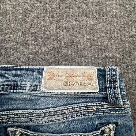 Grace in LA Easy Fit Jeans Womens 28 Bootcut Embellished Cowgirl - Picture 13 of 15